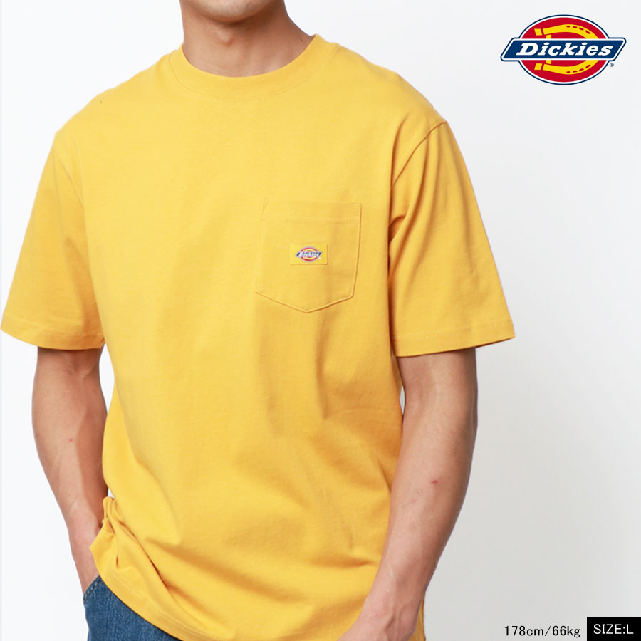 Dickies ワンポイント刺繍 ポケット付き オーバーサイズ 無地Tシャツ(0112281089)