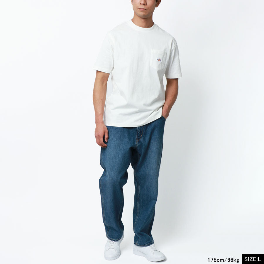Dickies ワンポイント刺繍 ポケット付き オーバーサイズ 無地Tシャツ(0112281089)
