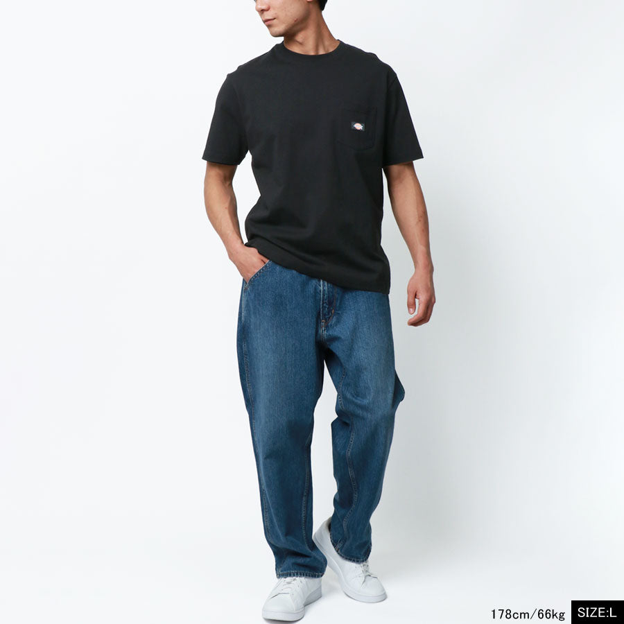 Dickies ワンポイント刺繍 ポケット付き オーバーサイズ 無地Tシャツ(0112281089)