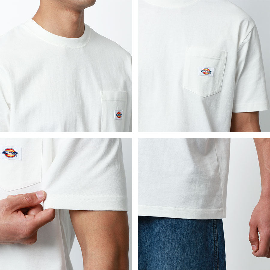 Dickies ワンポイント刺繍 ポケット付き オーバーサイズ 無地Tシャツ(0112281089)