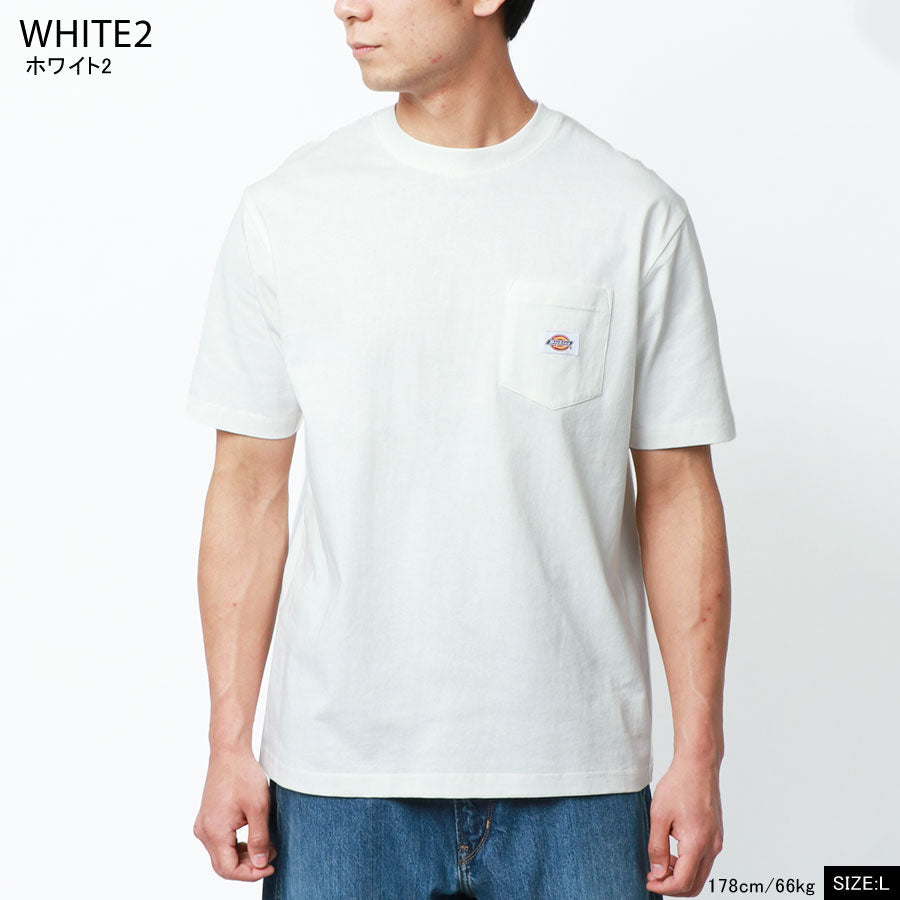 Dickies ワンポイント刺繍 ポケット付き オーバーサイズ 無地Tシャツ(0112281089)