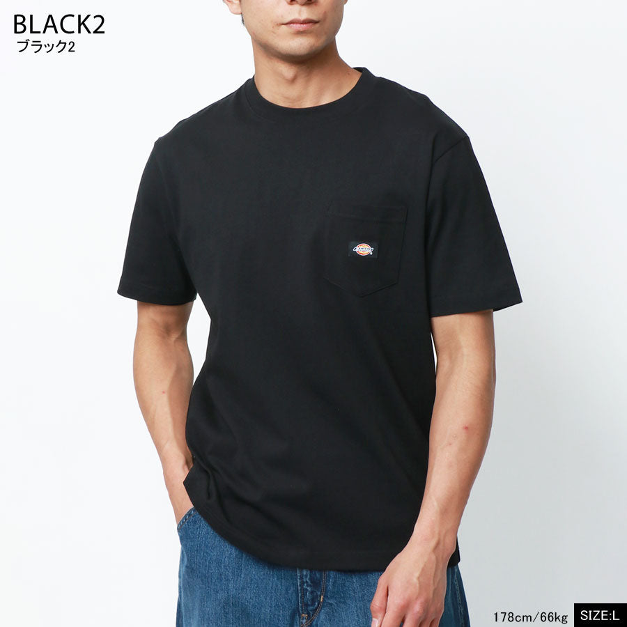 Dickies ワンポイント刺繍 ポケット付き オーバーサイズ 無地Tシャツ(0112281089)