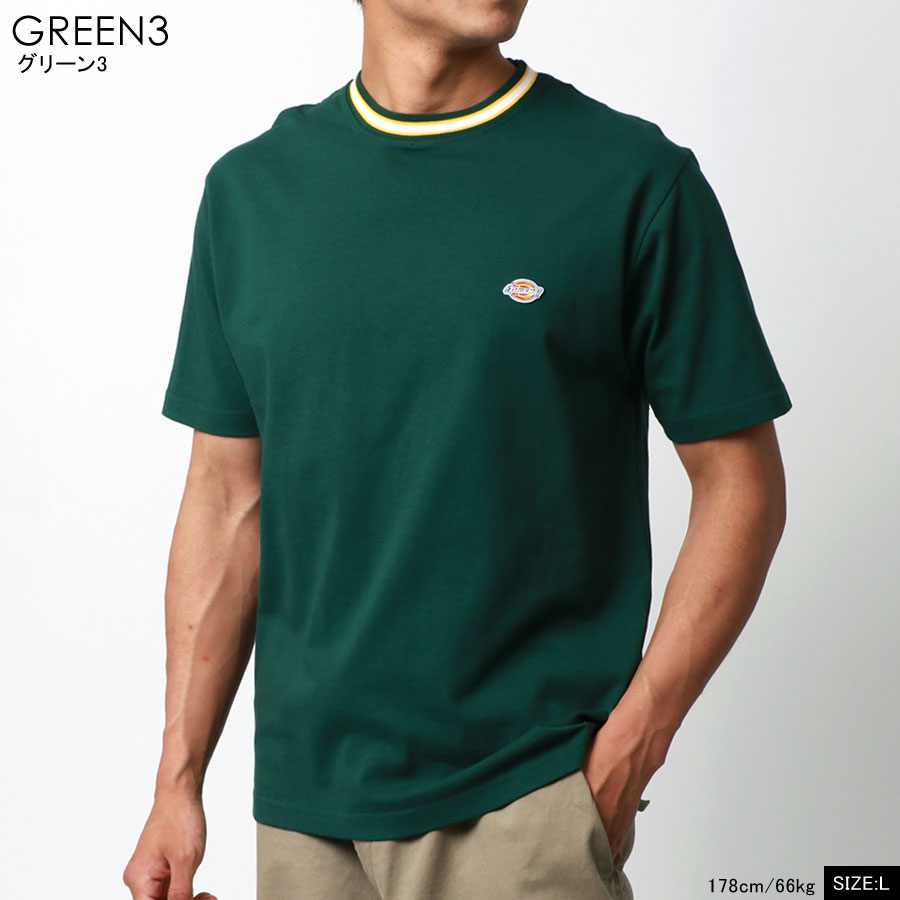 Dickies ワンポイント刺繍 ポケット付き オーバーサイズ 無地Tシャツ(0112281089)