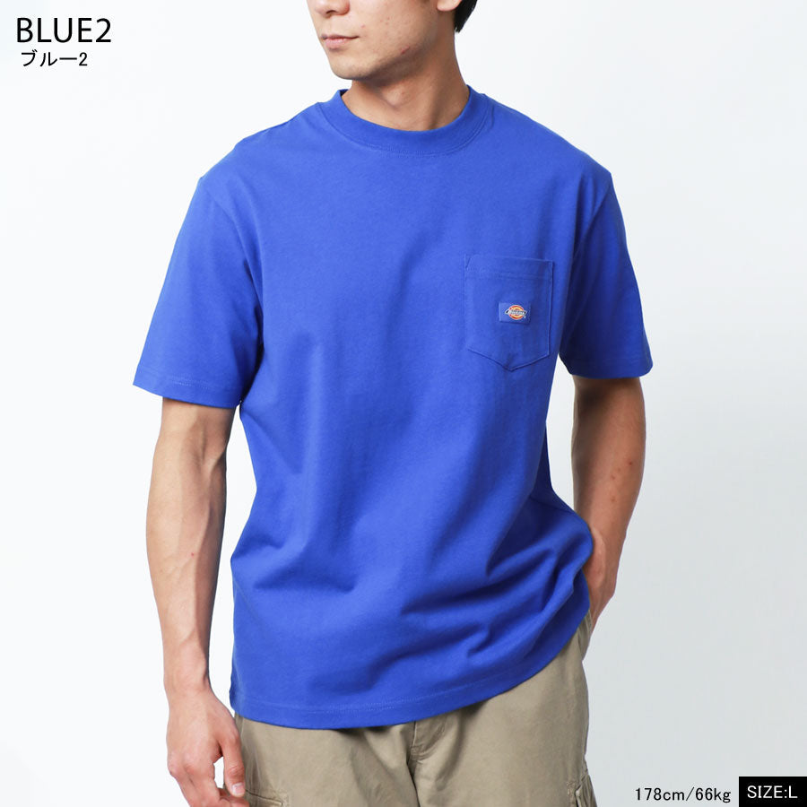 Dickies ワンポイント刺繍 ポケット付き オーバーサイズ 無地Tシャツ(0112281089)