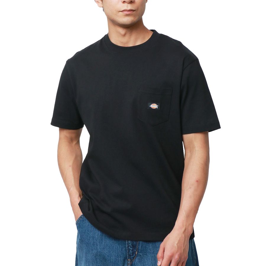 Dickies ワンポイント刺繍 ポケット付き オーバーサイズ 無地Tシャツ(0112281089)