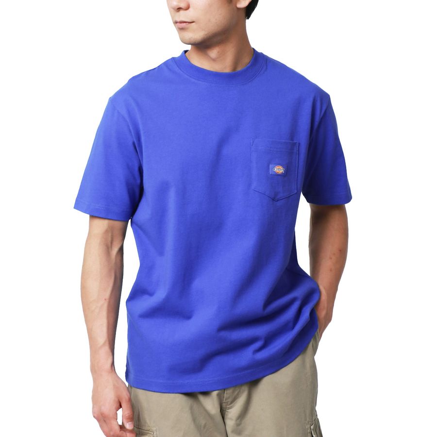 Dickies ワンポイント刺繍 ポケット付き オーバーサイズ 無地Tシャツ(0112281089)