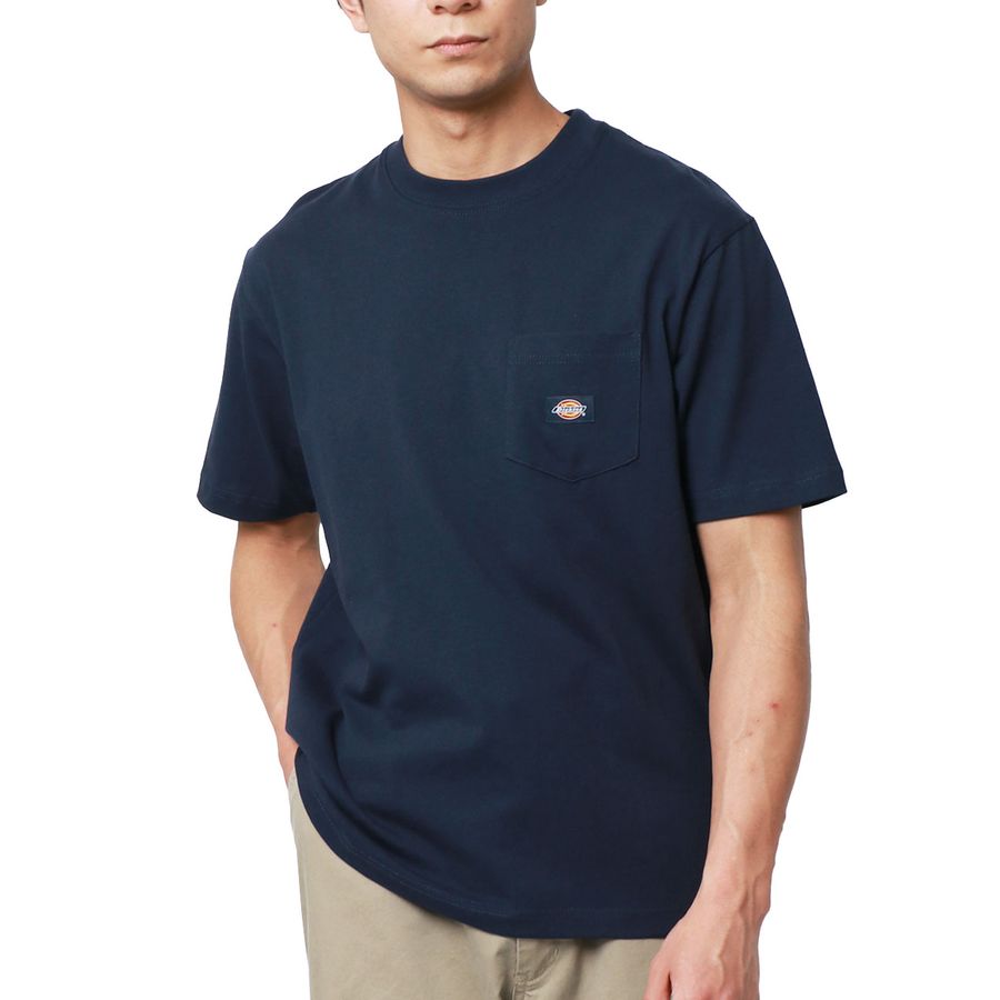 Dickies ワンポイント刺繍 ポケット付き オーバーサイズ 無地Tシャツ(0112281089)
