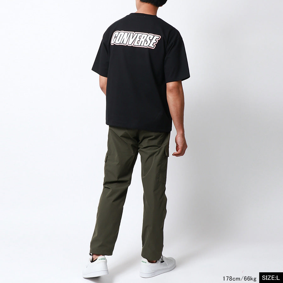 CONVERSE コンバース Tシャツ メンズ 夏 バック プリント UVカット 接触冷感 半袖 ティーシャツ アメカジ カジュアル(0112281178)