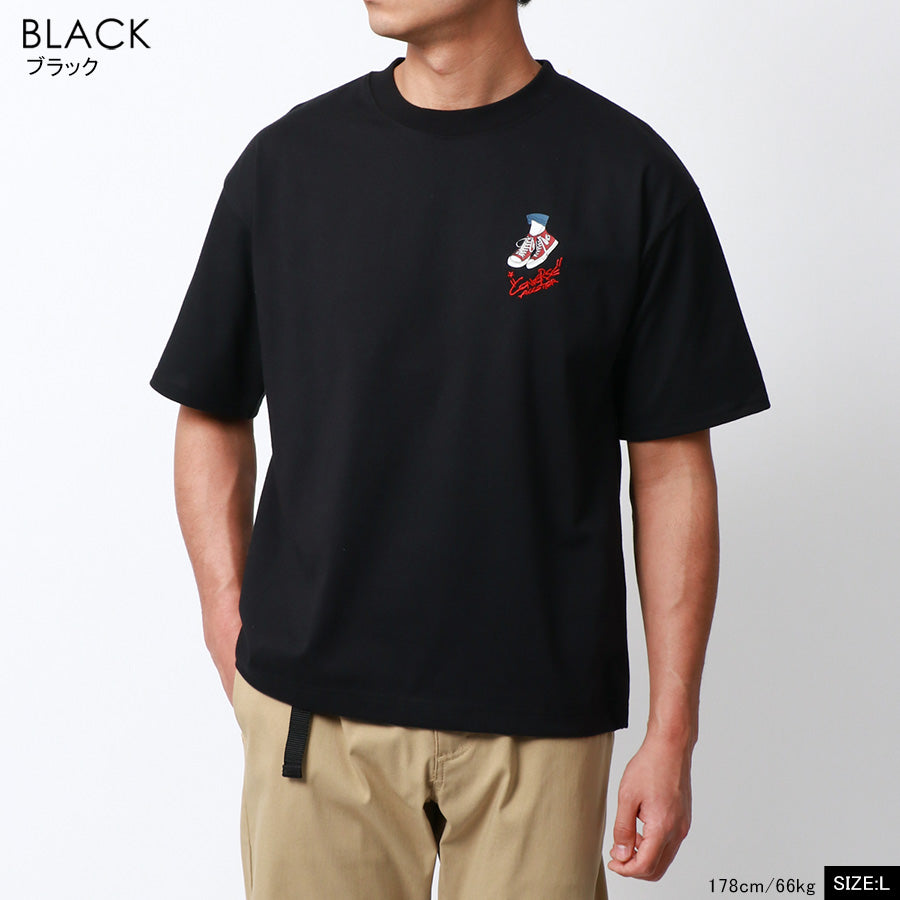 CONVERSE コンバース Tシャツ メンズ 夏 バック プリント UVカット 接触冷感 半袖 ティーシャツ アメカジ カジュアル(0112281178)