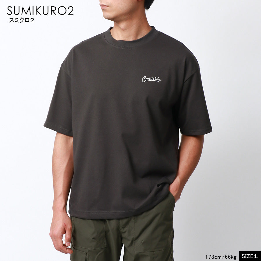 CONVERSE コンバース Tシャツ メンズ 夏 バック プリント UVカット 接触冷感 半袖 ティーシャツ アメカジ カジュアル(0112281178)