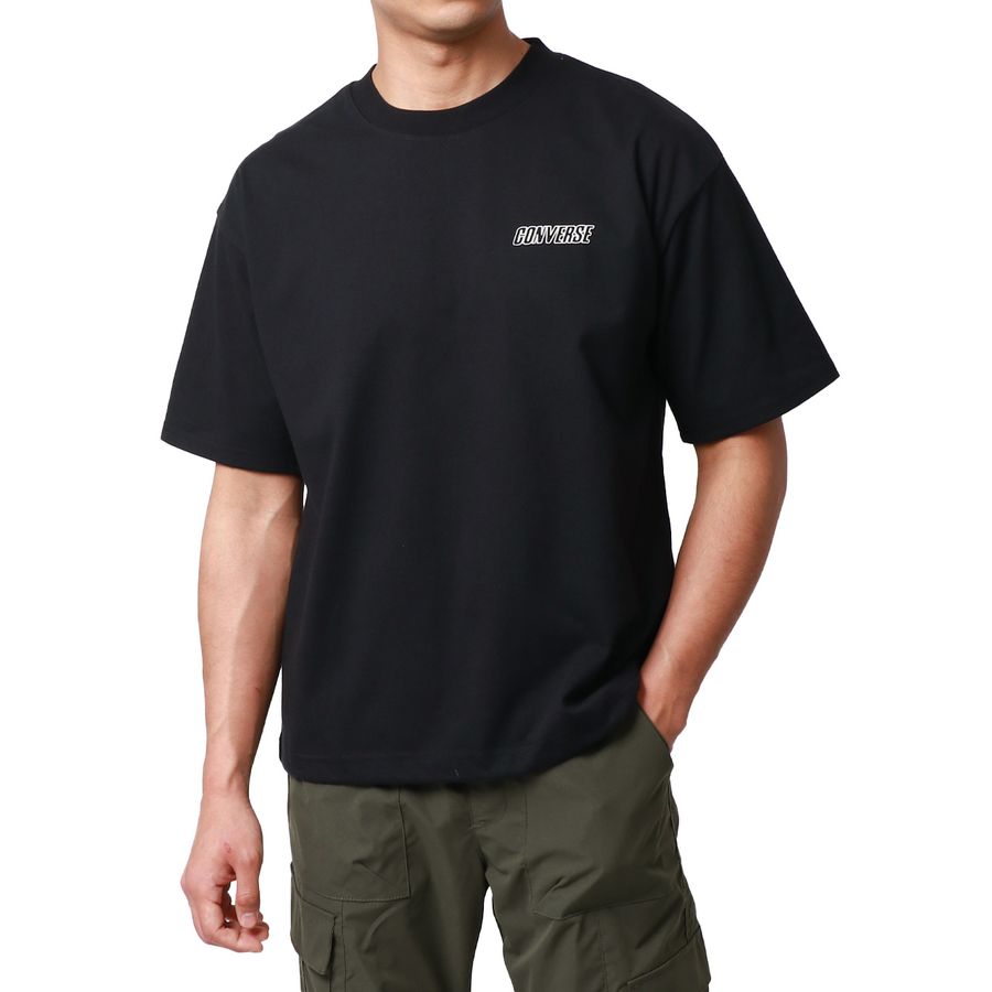 CONVERSE コンバース Tシャツ メンズ 夏 バック プリント UVカット 接触冷感 半袖 ティーシャツ アメカジ カジュアル(0112281178)