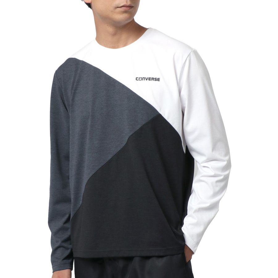 CONVERSE コンバース Tシャツ メンズ 長袖 秋冬 切替え 吸汗速乾 ロンティー ロンT(0112281198)