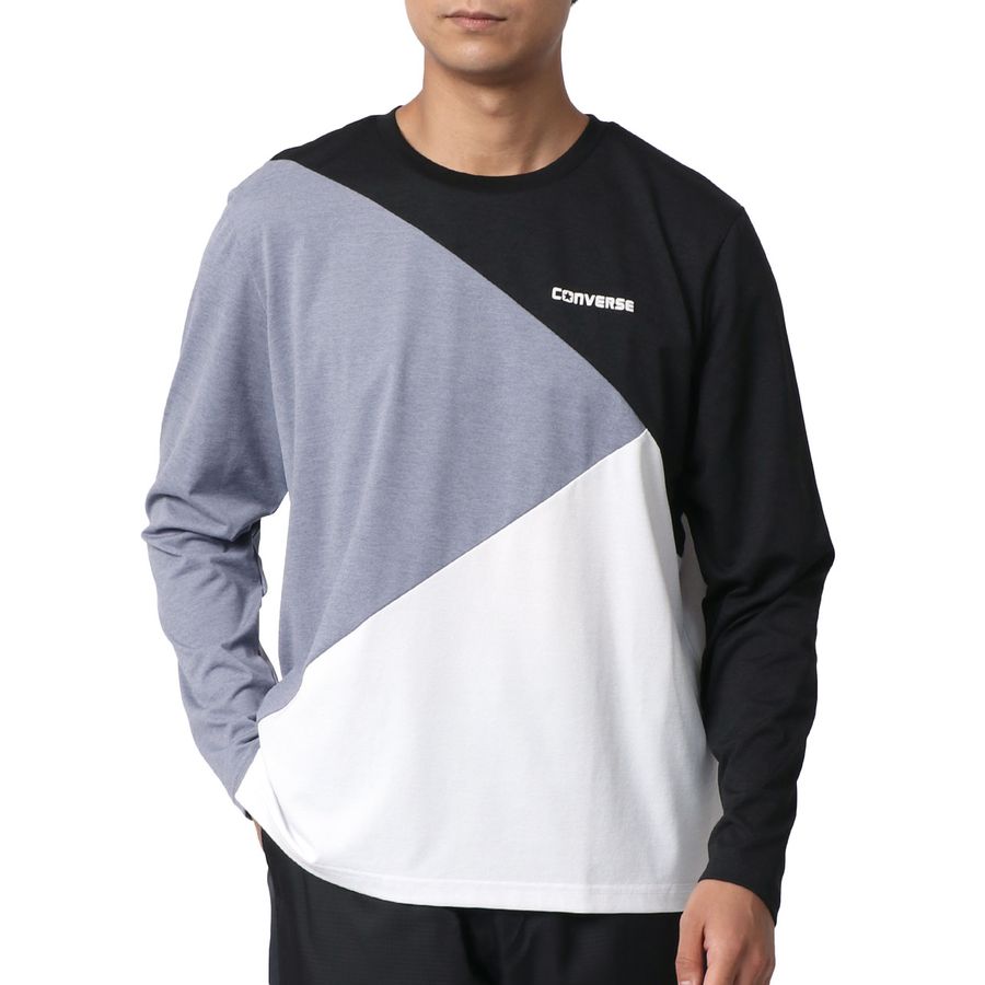 CONVERSE コンバース Tシャツ メンズ 長袖 秋冬 切替え 吸汗速乾 ロンティー ロンT(0112281198)