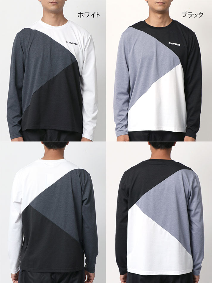 CONVERSE コンバース Tシャツ メンズ 長袖 秋冬 切替え 吸汗速乾 ロンティー ロンT(0112281198)
