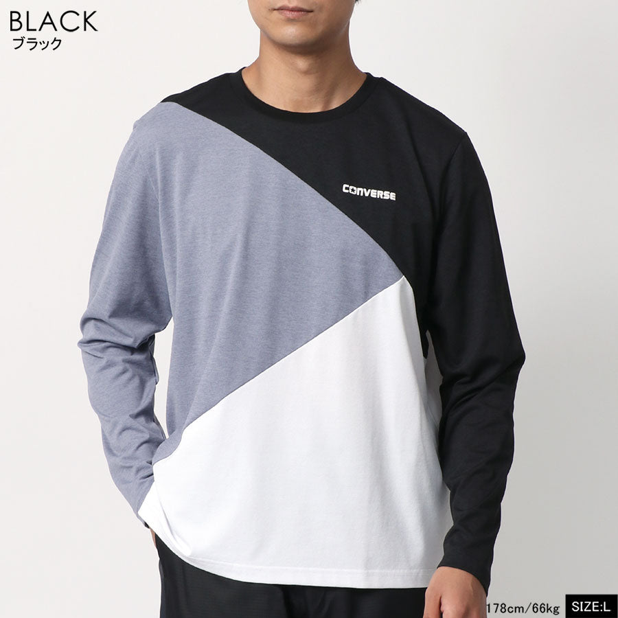 CONVERSE コンバース Tシャツ メンズ 長袖 秋冬 切替え 吸汗速乾 ロンティー ロンT(0112281198)