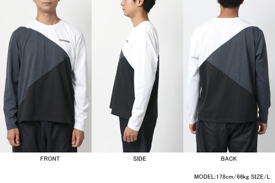 CONVERSE コンバース Tシャツ メンズ 長袖 秋冬 切替え 吸汗速乾 ロンティー ロンT(0112281198)