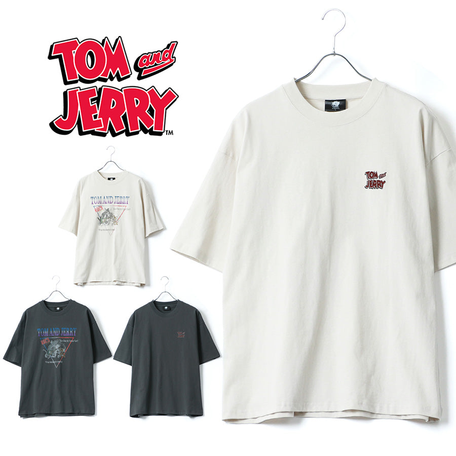 トムとジェリー Tシャツ 半袖 メンズ レディース ユニセックス キャラクター 綿100% 春夏 大きいサイズ ヴィンテージ風 プリント ティーシャツ ロック バンド ピグメント加工 ROOK(0112281248)