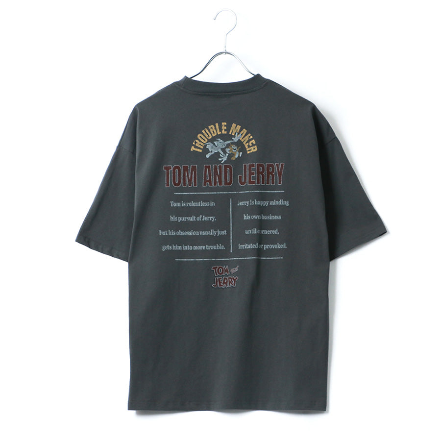 トムとジェリー Tシャツ 半袖 メンズ レディース ユニセックス キャラクター 綿100% 春夏 大きいサイズ ヴィンテージ風 プリント ティーシャツ ロック バンド ピグメント加工 ROOK(0112281248)