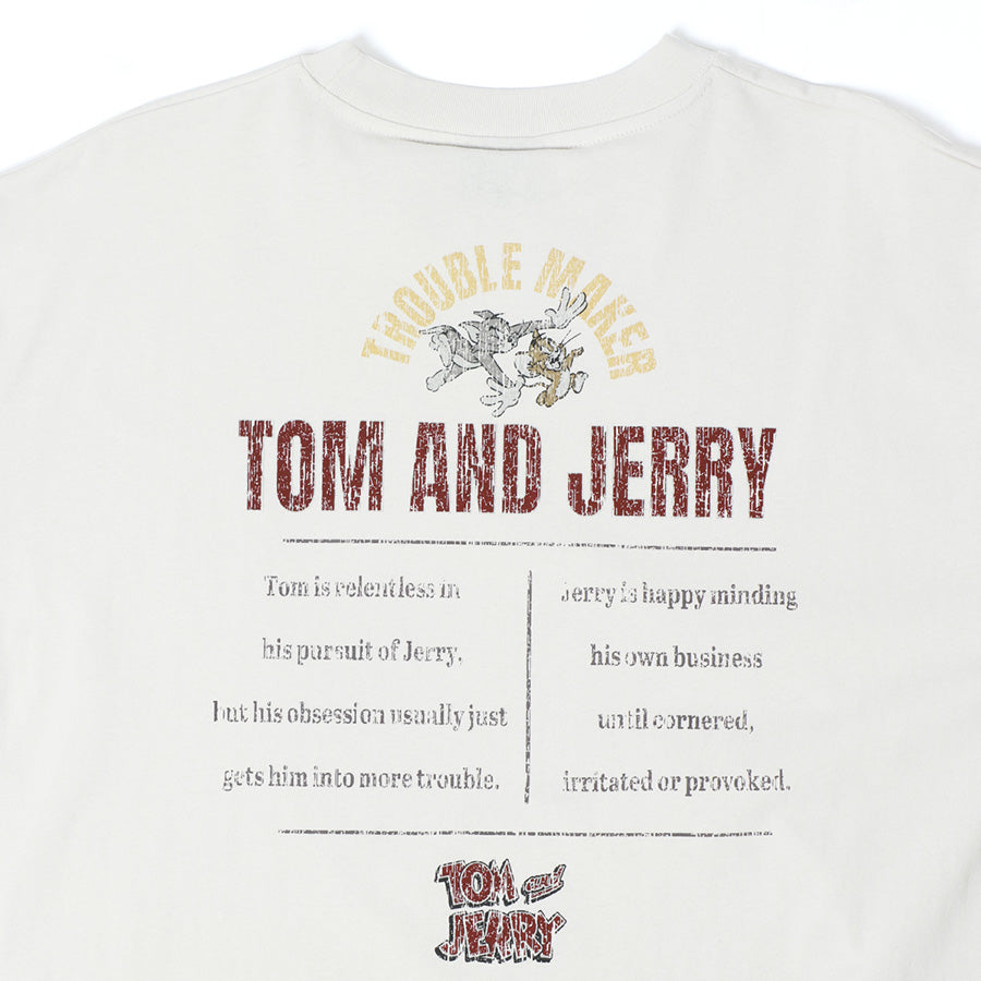 Tom and Jerry トムとジェリー Tシャツ 半袖 メンズ レディース ユニセックス キャラクター 綿100% 春夏 大きいサイズ ヴィンテージ風 プリント ティーシャツ ロック バンド ピグメント加工 ROOK(0112281248)
