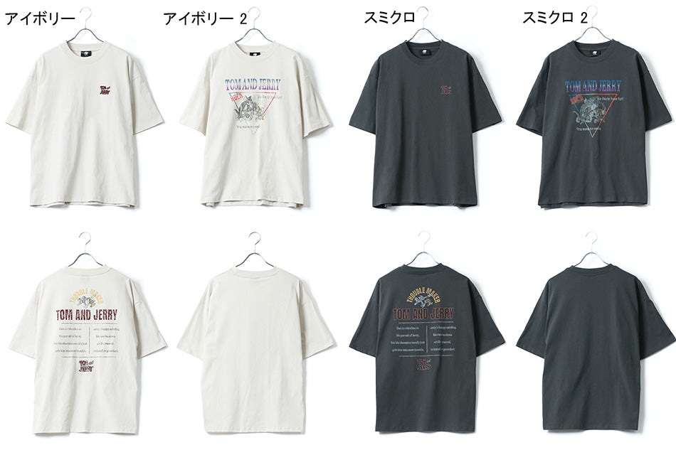 トムとジェリー Tシャツ 半袖 メンズ レディース ユニセックス キャラクター 綿100% 春夏 大きいサイズ ヴィンテージ風 プリント ティーシャツ ロック バンド ピグメント加工 ROOK(0112281248)