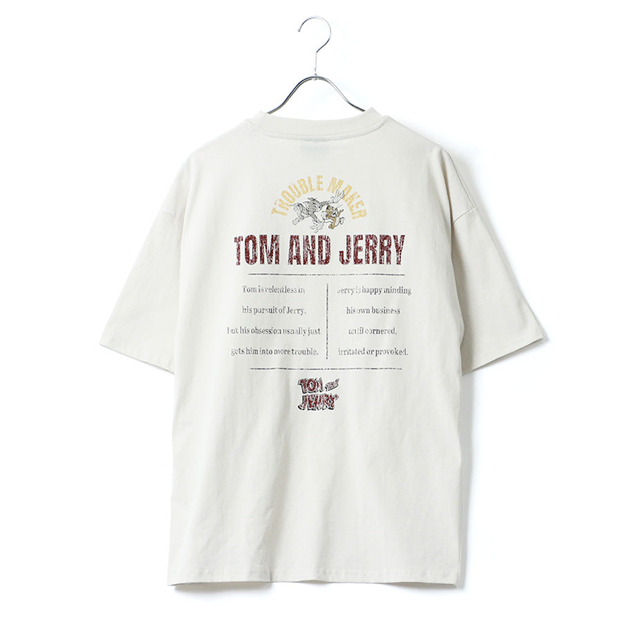 トムとジェリー Tシャツ 半袖 メンズ レディース ユニセックス キャラクター 綿100% 春夏 大きいサイズ ヴィンテージ風 プリント ティーシャツ ロック バンド ピグメント加工 ROOK(0112281248)