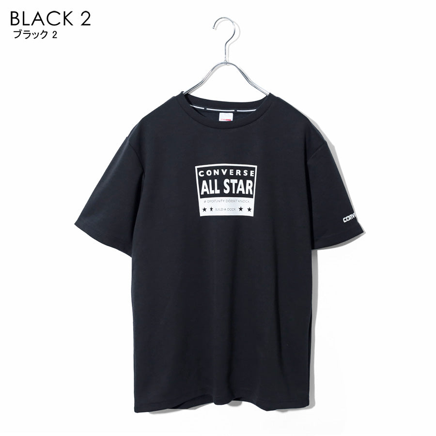 CONVERSE コンバース 接触冷感 Tシャツ 半袖 メンズ レディース ユニセックス クルーネック ブランド ロゴ フロント 袖 プリント 吸汗速乾 ドライ(0112281270)