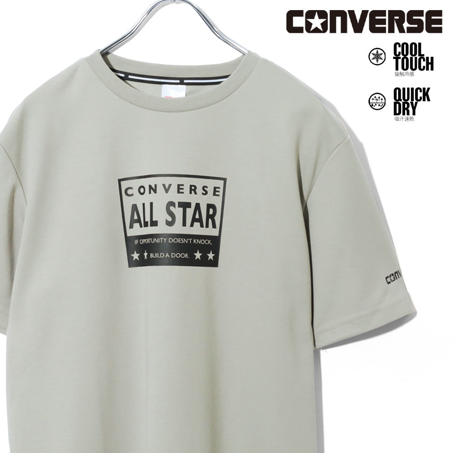 CONVERSE コンバース 接触冷感 Tシャツ 半袖 メンズ レディース ユニセックス クルーネック ブランド ロゴ フロント 袖 プリント 吸汗速乾 ドライ(0112281270)