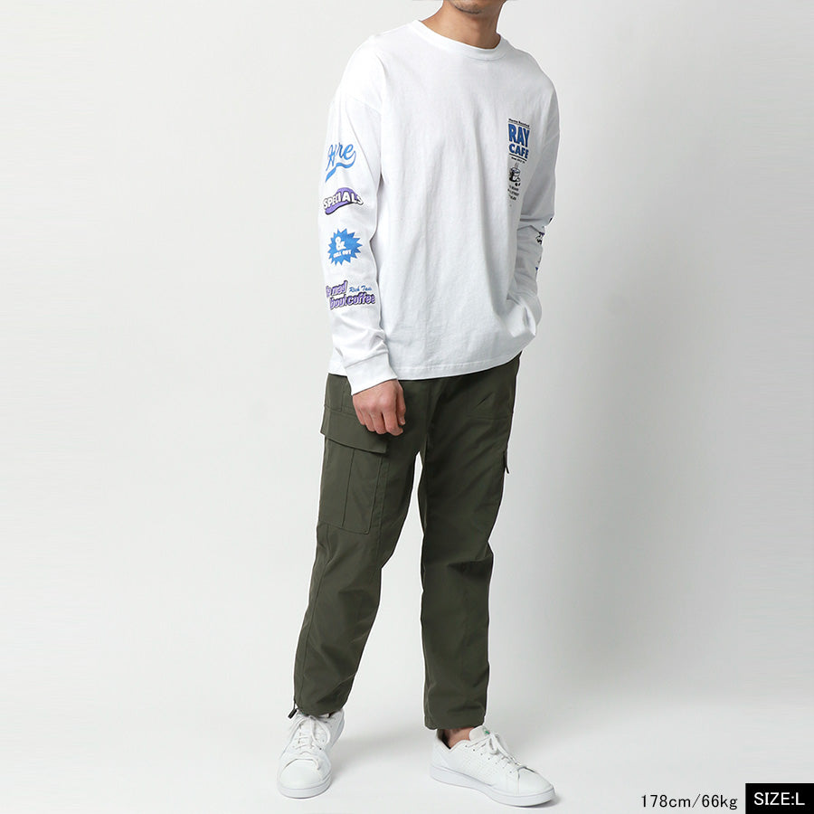 MRU エムアールユー Tシャツ メンズ 春服 ロゴ プリント 長袖 マルカワ ロンT(0115030042)