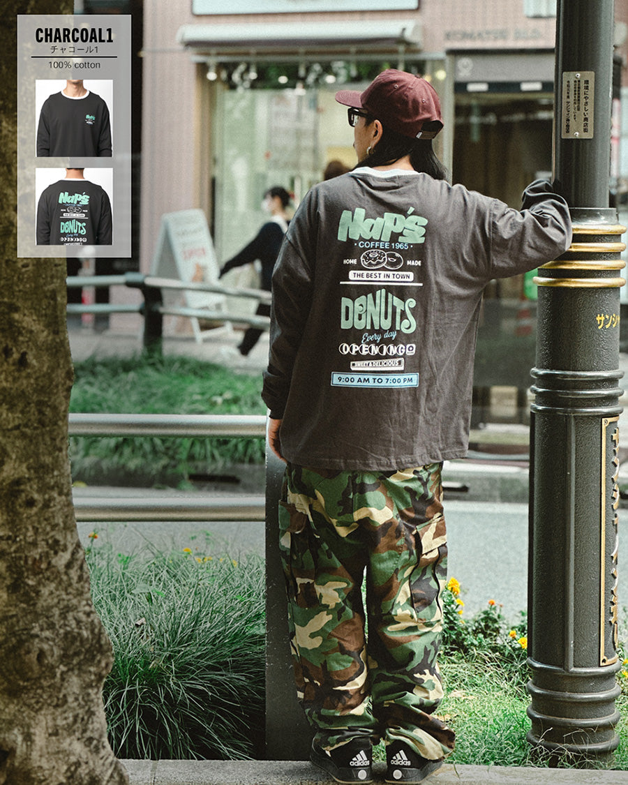 MRU エムアールユー Tシャツ メンズ 春服 ロゴ プリント 長袖 マルカワ ロンT(0115030042)