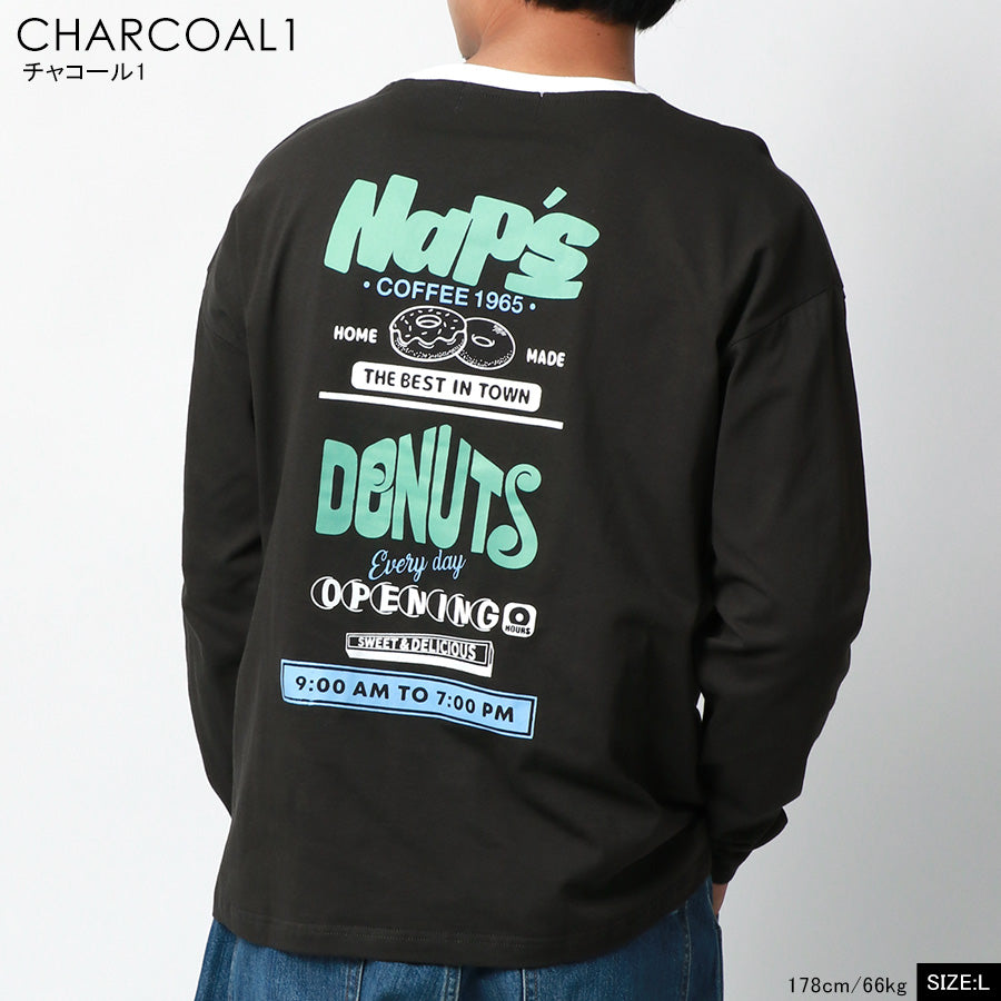 MRU エムアールユー Tシャツ メンズ 春服 ロゴ プリント 長袖 マルカワ ロンT(0115030042)