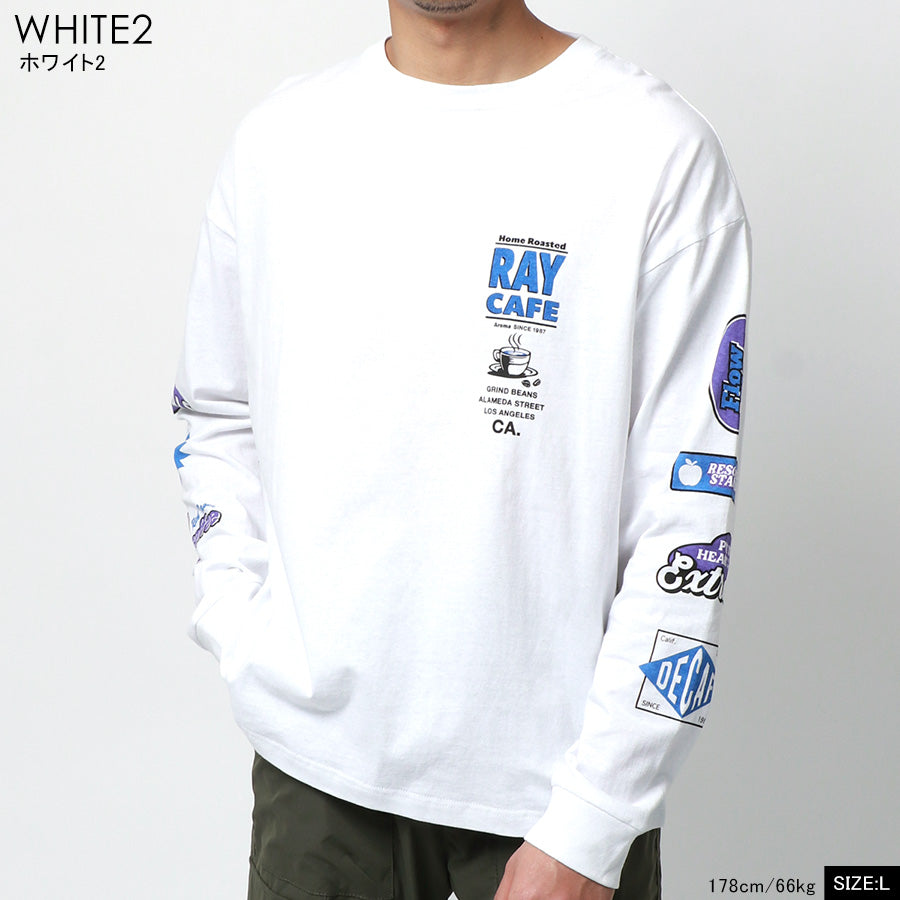 MRU エムアールユー Tシャツ メンズ 春服 ロゴ プリント 長袖 マルカワ ロンT(0115030042)