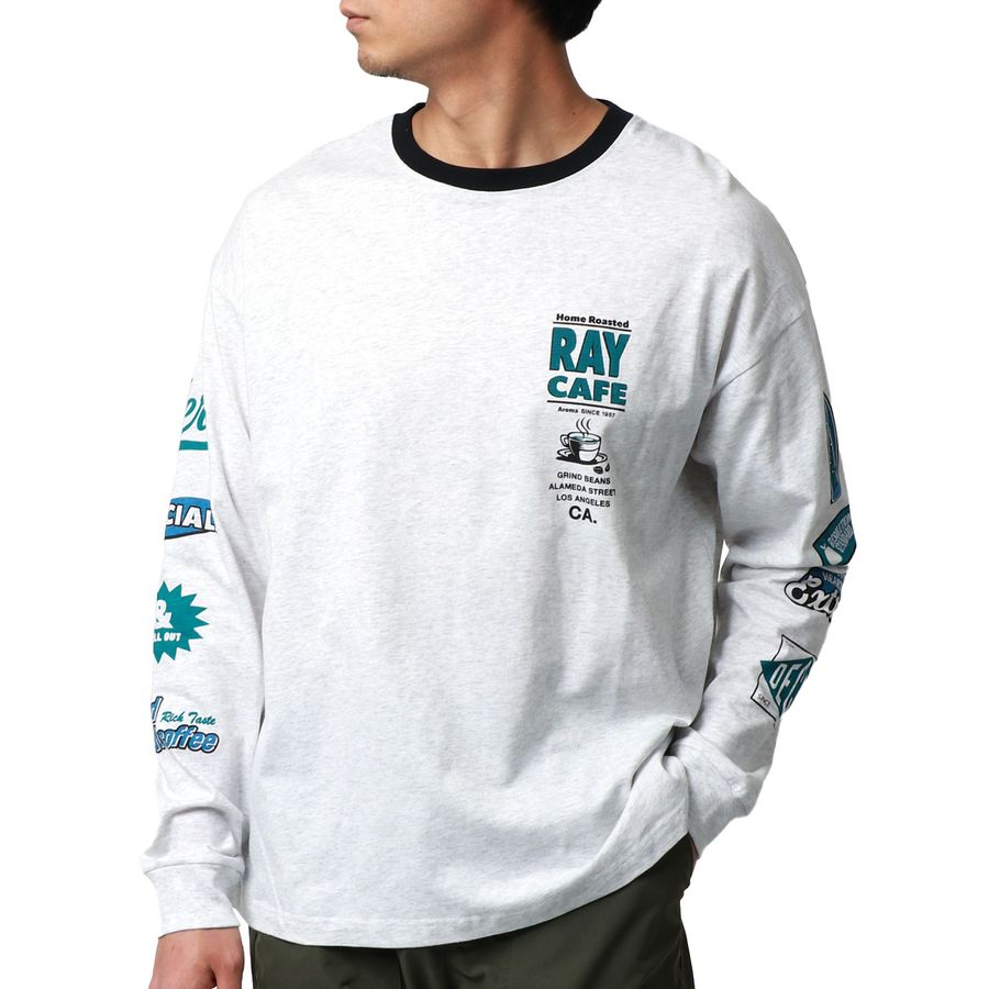 MRU エムアールユー Tシャツ メンズ 春服 ロゴ プリント 長袖 マルカワ ロンT(0115030042)