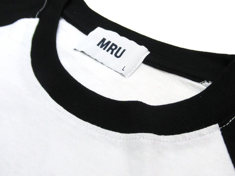 MRU エムアールユー Tシャツ メンズ 春服 ラグラン バック ロゴ プリント 長袖 ロンT(0115030046)