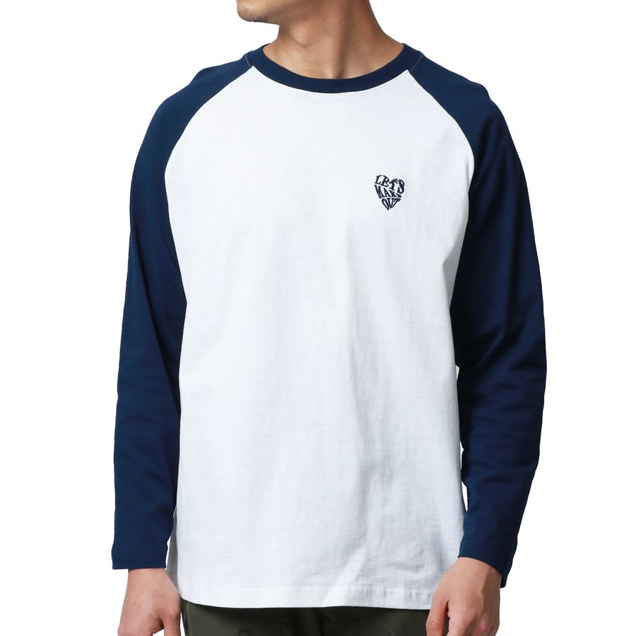 MRU エムアールユー Tシャツ メンズ 春服 ラグラン バック ロゴ プリント 長袖 ロンT(0115030046)