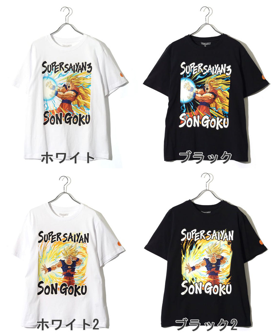 DRAGONBALL ドラゴンボール 孫悟空 キャラクター プリント Tシャツ 半袖 メンズ レディース ユニセックス 綿100 クルーネック フロントプリント 袖プリント(0117320159)