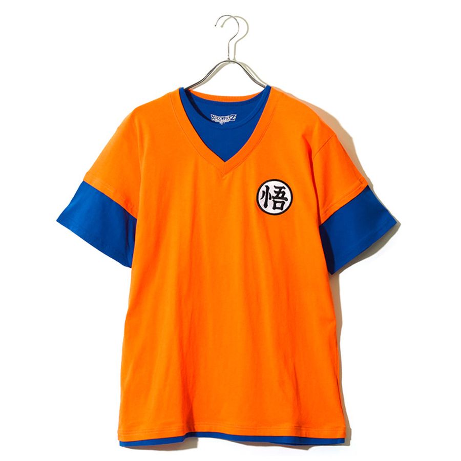 DRAGONBALL ドラゴンボール Tシャツ 半袖 メンズ レディース ユニセックス 綿100 フェイクレイヤード クルーネック 刺繍 バックプリント 道着 カプセルコーポレーション レッドリボン軍(0117320162)