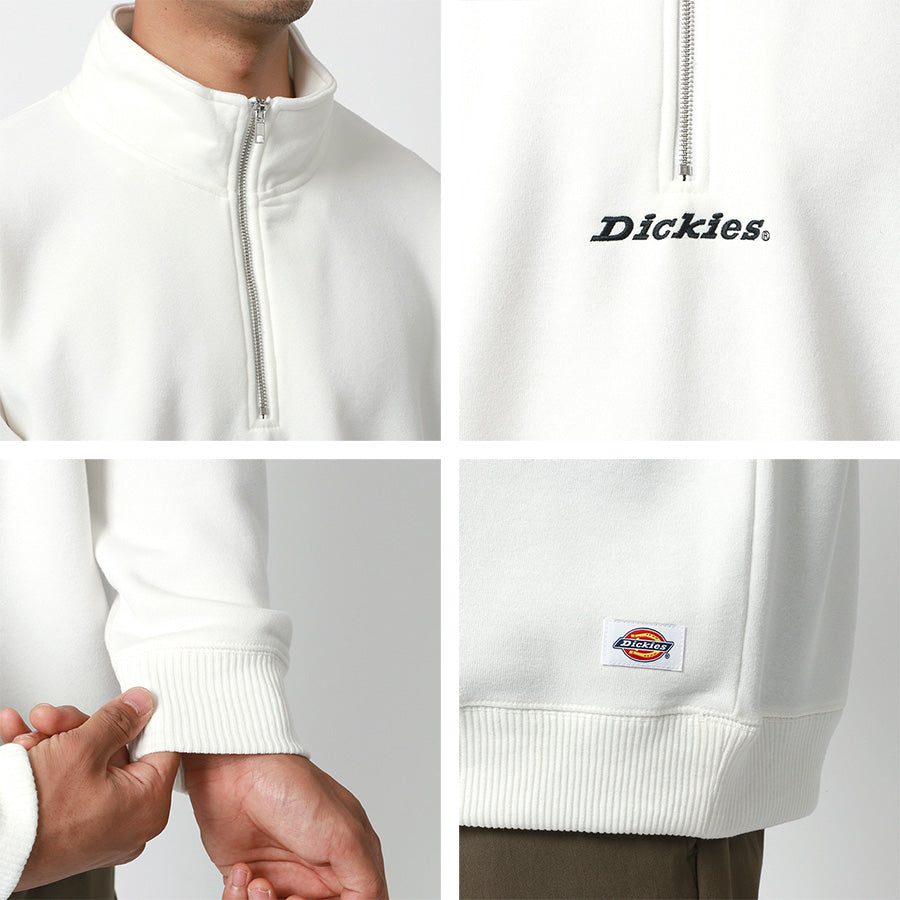 Dickies ディッキーズ スウェット トレーナー ハーフジップ 裏起毛 ロゴ 刺繍(0122280233)