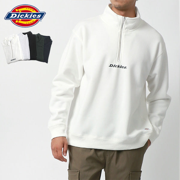 Dickies ディッキーズ スウェット トレーナー ハーフジップ 裏起毛 ロゴ 刺繍(0122280233)