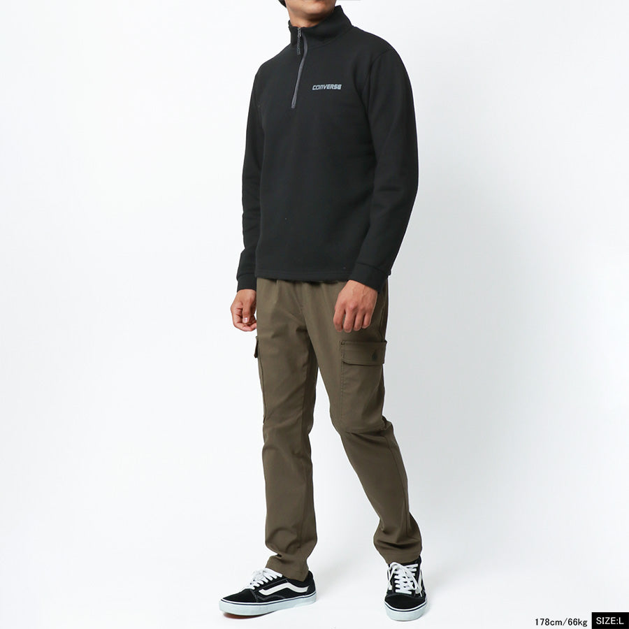 CONVERSE コンバース スウェット トレーナー裏起毛 ワンポイント ロゴ プリント ハーフジップ スエット(0122280258)