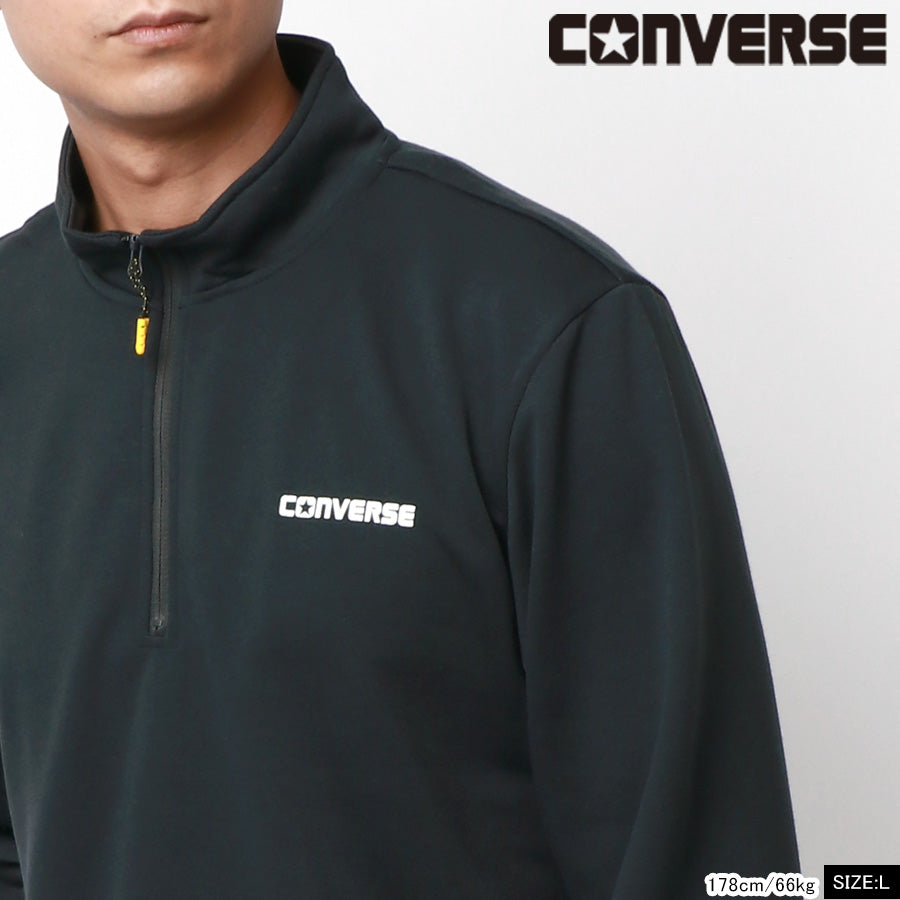 CONVERSE コンバース スウェット トレーナー メンズ スウェットシャツ 秋冬 裏毛 ワンポイント ロゴ プリント 吸汗速乾 ハーフジップ スエット(0122280288)