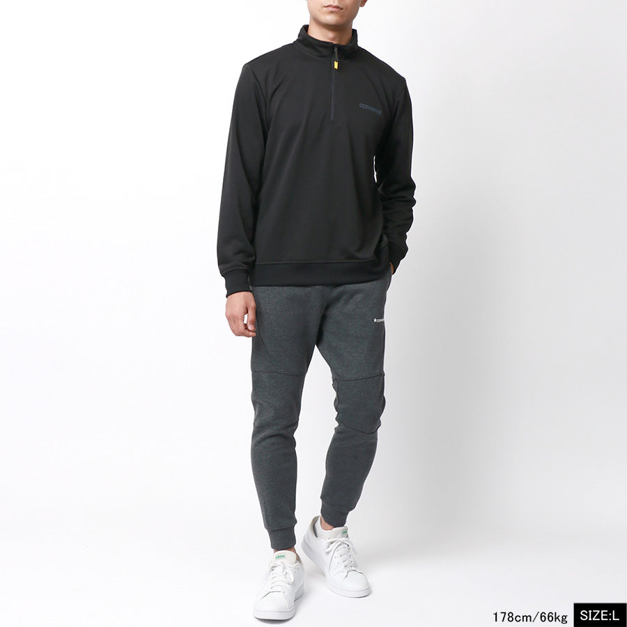 CONVERSE コンバース スウェット トレーナー メンズ スウェットシャツ 秋冬 裏毛 ワンポイント ロゴ プリント 吸汗速乾 ハーフジップ スエット(0122280288)