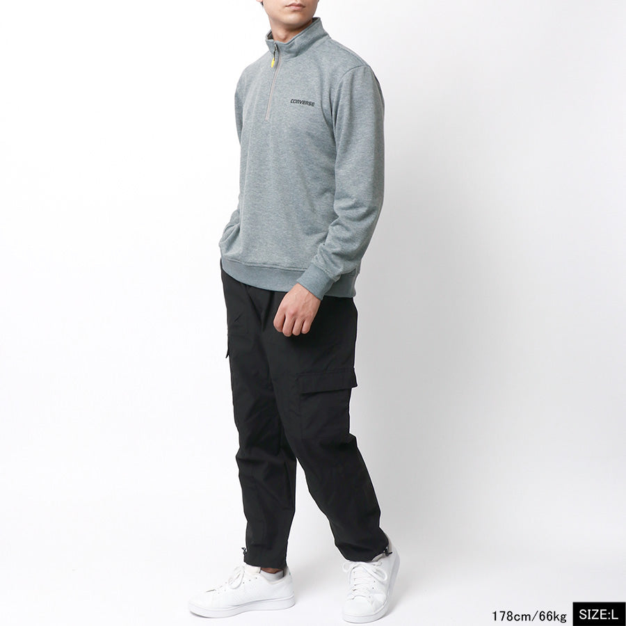 CONVERSE コンバース スウェット トレーナー メンズ スウェットシャツ 秋冬 裏毛 ワンポイント ロゴ プリント 吸汗速乾 ハーフジップ スエット(0122280288)