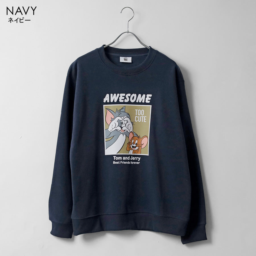 トムとジェリー スウェット トレーナー 裏起毛 刺繍 プリント ユニセックス シンプル(0122280333)