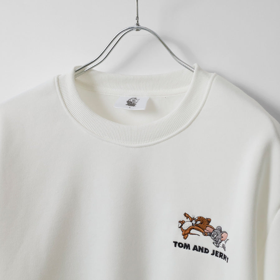 Tom and Jerry トムとジェリー スウェット トレーナー 裏起毛 刺繍 プリント ユニセックス シンプル(0122280333)