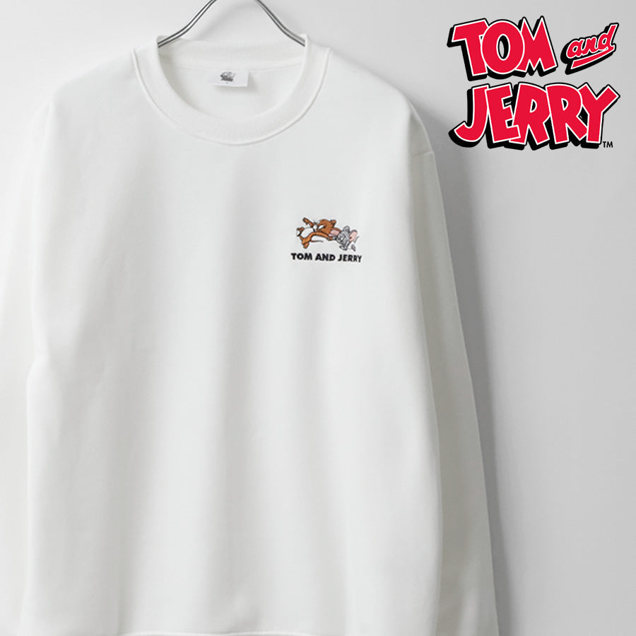 Tom and Jerry トムとジェリー スウェット トレーナー 裏起毛 刺繍 プリント ユニセックス シンプル(0122280333)