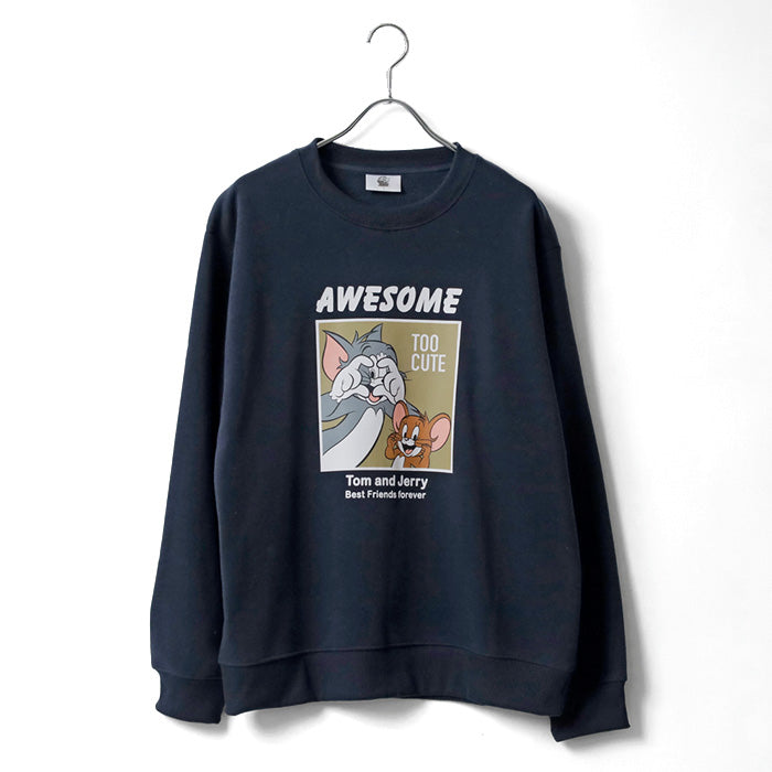 トムとジェリー スウェット トレーナー 裏起毛 刺繍 プリント ユニセックス シンプル(0122280333)