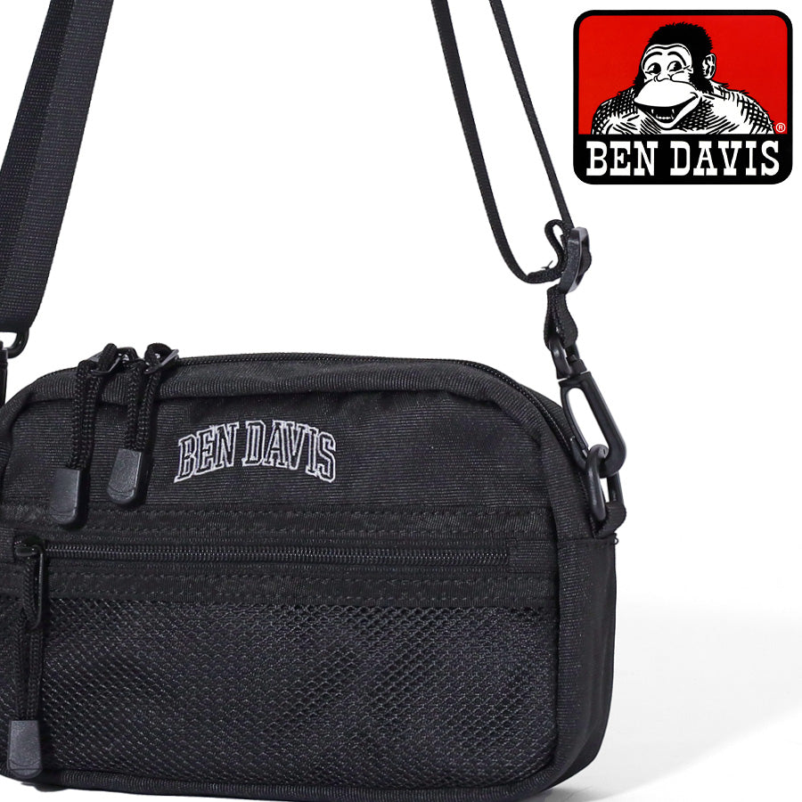 BEN DAVIS ベン デイビス ヨコ型 ショルダーバッグ メンズ レディース ユニセックス 男女兼用 ブランド カレッジ ロゴ 軽量 大容量 ちょうどいいサイズ感 ストラップ付 ショルダー取外可 旅行 お出かけ(7721600084)