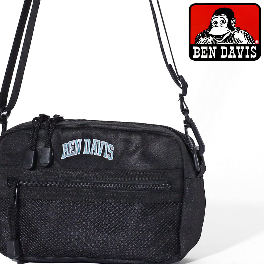 BEN DAVIS ベン デイビス ヨコ型 ショルダーバッグ メンズ レディース ユニセックス 男女兼用 ブランド カレッジ ロゴ 軽量 大容量 ちょうどいいサイズ感 ストラップ付 ショルダー取外可 旅行 お出かけ(7721600084)