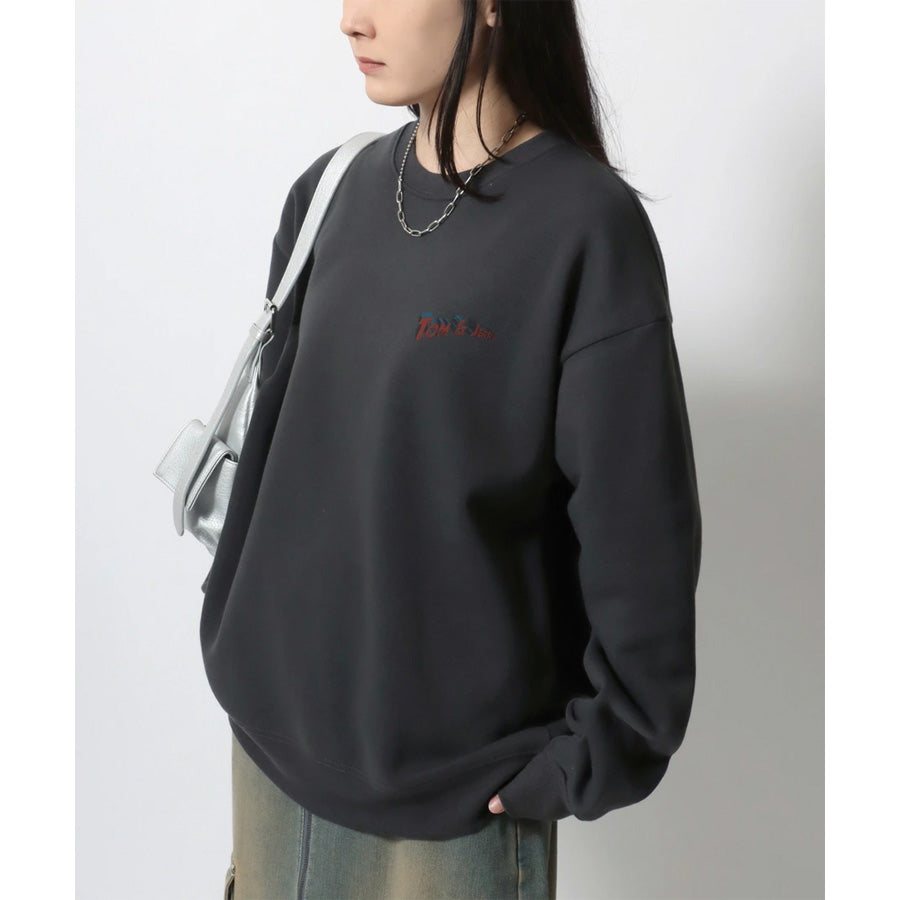 トムとジェリー スウェット トレーナー メンズ 裏起毛 ビッグシルエット オーバーサイズ ゆったり シンプル ロゴ入り ワンポイント 長袖 キャラクター レディース(0122280287)