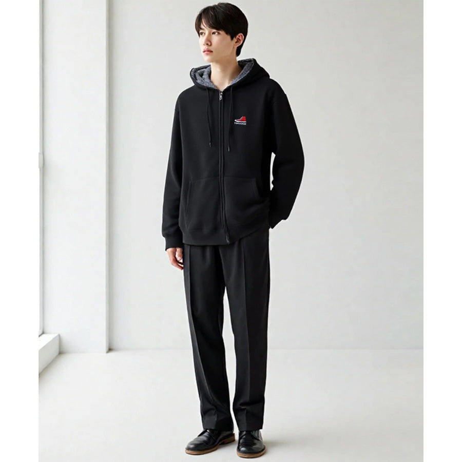CONVERSE コンバース 裏ボア パーカー メンズ レディース ユニセックス シューズ ブランド ロゴ ワンポイント スウェット スエット フルジップパーカー アメカジ カジュアル(0172280286)